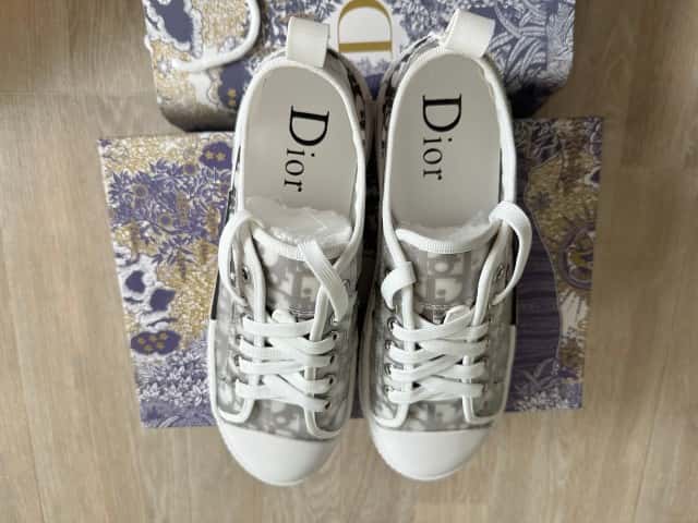 【🌟8월 핫 아이템】디올 B23 하이 디올 오블리크 캔버스 화이트 & 블랙 photo review