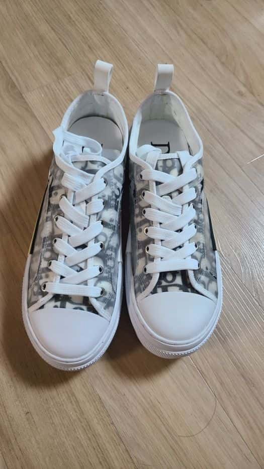 【🌟8월 핫 아이템】디올 B23 하이 디올 오블리크 캔버스 화이트 & 블랙 photo review